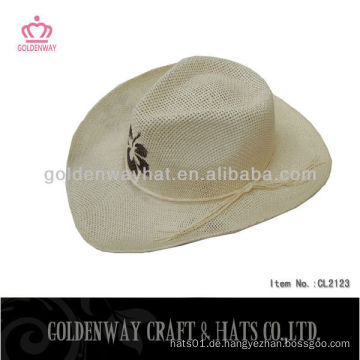Natürlicher Strohhut Cowboyhut-Papiertuch weißer einfacher Art und Weise neuer Entwurfsgroßverkauf